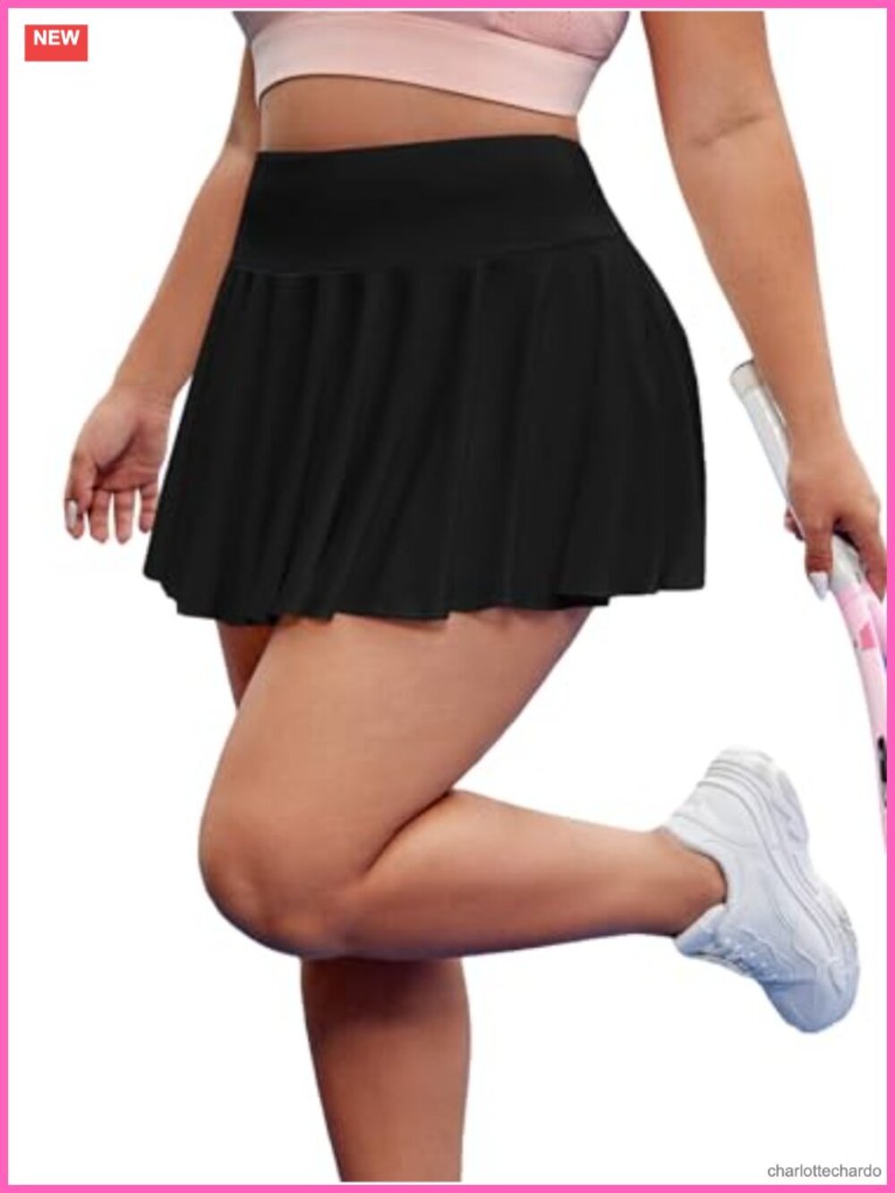 High Waisted Pleated Tennis Skirt with Pockets, A-Line Mini Workout Skirt